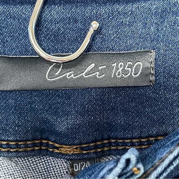 Cali 1850 Skinny Mid Rise Jeans Ankle Knit Denim Stretch Juniors Size 0/24 Blue - Picture 3 of 11